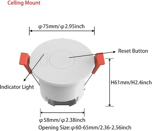 Presence Sensor, WenzhiIoT Smart Motion Sensor Zigbee 24 GHz Radar MmWave - Image 2