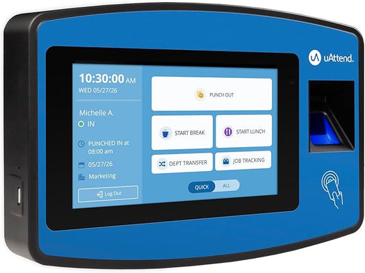 uAttend NX2500 Biometric Fingerprint, PIN Time Clock - Image 2