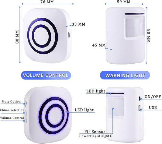 Motion Sensor Alarm, Wireless Driveway Alarm Indoor Home Security Business - Image 2