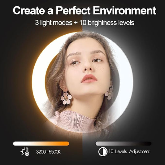 EMART 12" Ring Light with 55" Extendable Tripod Stands and Phone Holder - Image 2