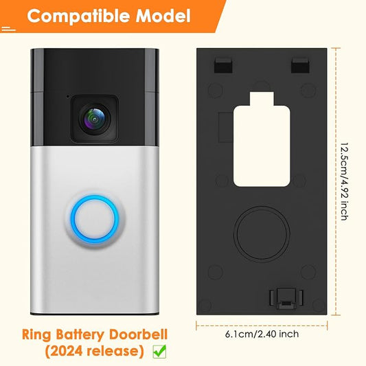LOCKA Adhesive Mount for Ring/Other Battery Doorbell, No Drilling Camera Door - Image 2