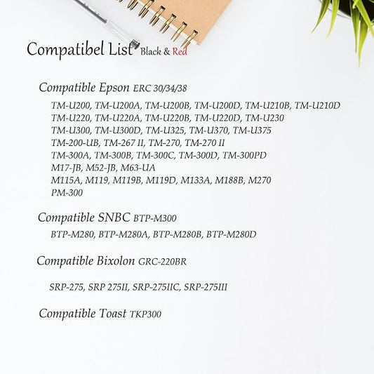 Bigger Replacement for ERC-30, ERC 30 34 38 B/R Compatible Ribbon Used - Image 2