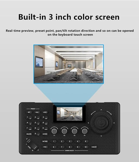 NDI PTZ Controller Camera Joystick Controller, PoE Network 4D HDMI PTZ Keyboard - Image 2