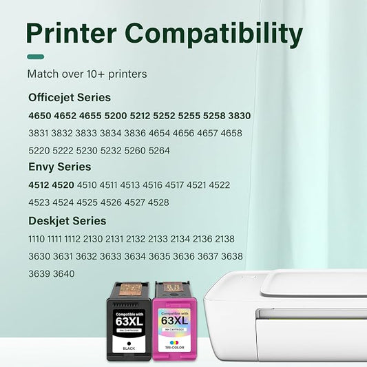 Cool Toner 63 63XL Ink Cartridges Black and Color Combo Pack Replacement - Image 2