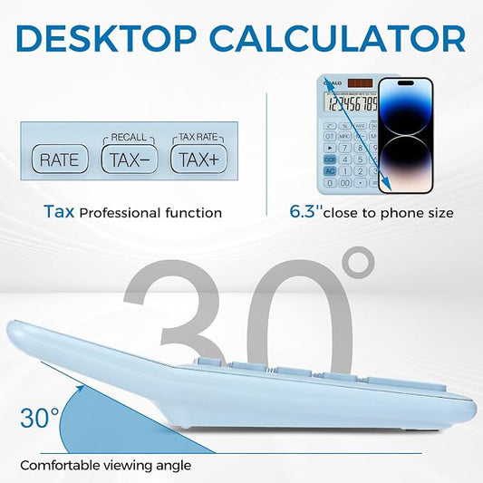 Pocket Small Size Desk Calculator, 12 Digit Large LCD Display, Basic Tax - Image 2