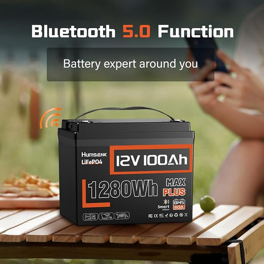 4 PCS 12V 100Ah LiFePO4 Lithium Battery MAX PLUS, Built-in 110A BMS & Bluetooth - Image 2