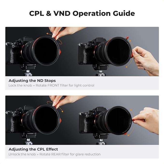 K&F CONCEPT 55mm Magnetic 1s Swap 5-Pack: CPL + VND2-32 + Black Diffusion 1/4 + - Image 8