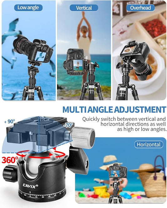 CAVIX Ball Head 360 Degree Rotating Panoramic Tripod Heads - Image 2