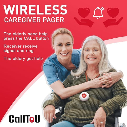 CallToU Wireless Caregiver Pager Smart Monitoring System Alert Buttons Hand - Image 2