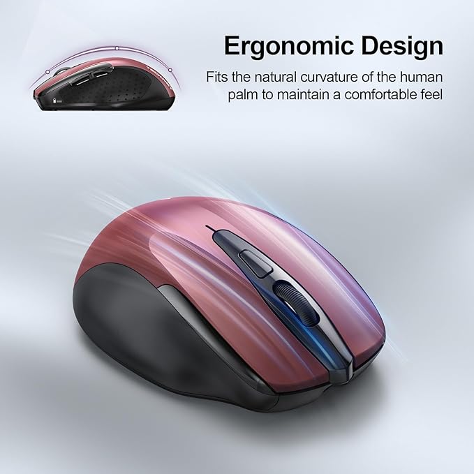 TECKNET Wireless Mouse Rechargeable 4800 DPI Silent USB A & Bluetooth Mouse 6 - Image 8