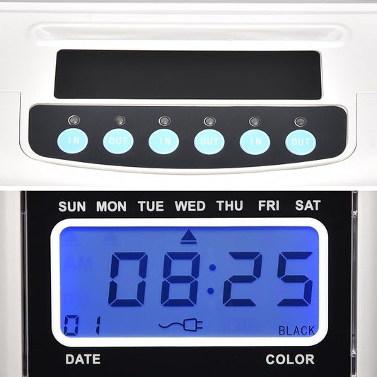 Yescom Attendance Punch Time Clock Bundle Employee Payroll Recorder LCD Display - Image 2