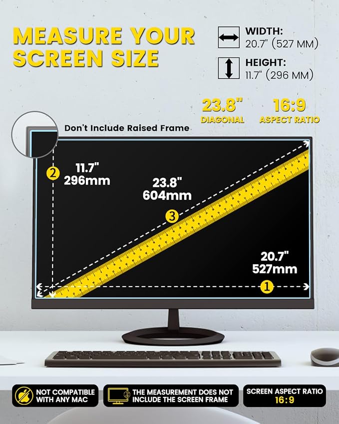 F FORITO 23.8 Inch 16:9 360°Privacy Screen Protector - Image 7