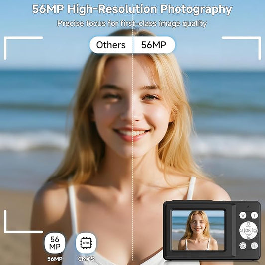 Digital Camera, 56MP 2.7K Dual-Screen Selfie Camera - Image 2