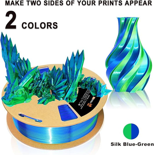 LOVOON PLA Filament 1.75mm Silk Blue Green dualcolor Change by Angle 3D - Image 2