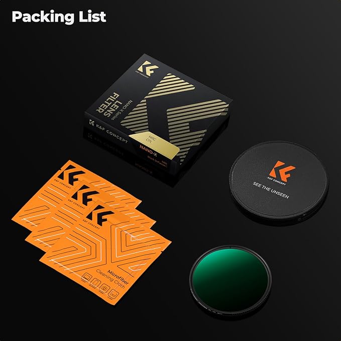 K&F CONCEPT 72mm Circular Polarizers Filter Polarizing Filter 28 Multi-Layer - Image 7