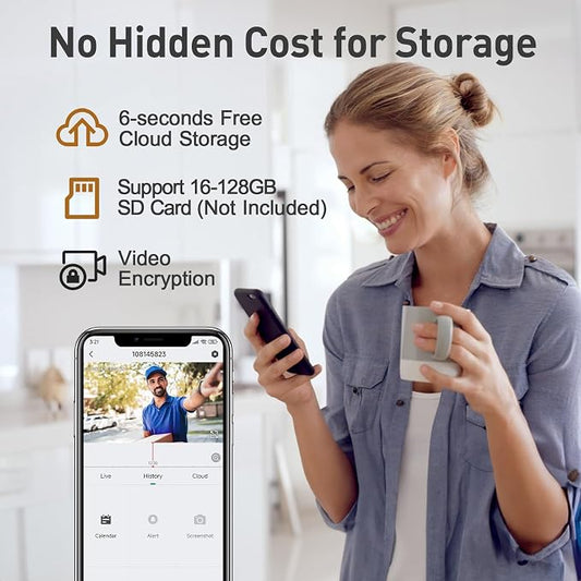 XTU Doorbell Camera Wireless No Subscription, 2K Video Doorbell - Image 2