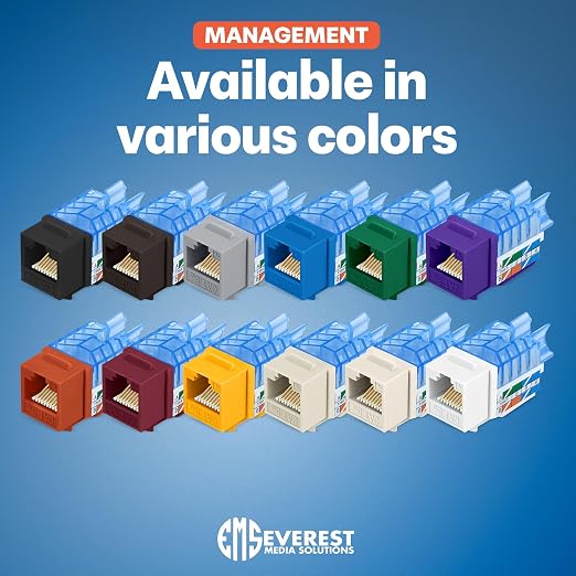 Everest 45° Angled RJ45 Cat5e Keystone Jacks 10-Pack in Green - Image 9