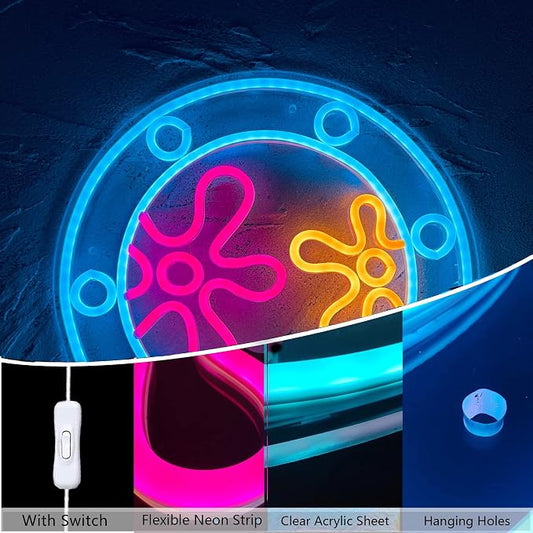 manimo Ocean World Porthole Neon Lights, LED Under Sea Porthole Neon Signs - Image 2