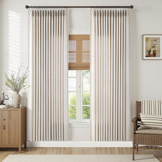 Memory Trained Pinch Pleated Curtains 86 Inches Long, Viral Linen Pinch Pleat - Image 2