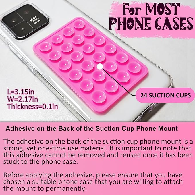 AZXYI Silicone Suction Phone Case Mount, Silicon Adhesive Suction Cup Phone - Image 6