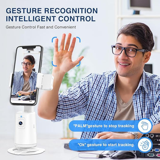 Auto Face Tracking Tripod 360° Rotating Cell Phone Photo and Video Kits Stand - Image 2