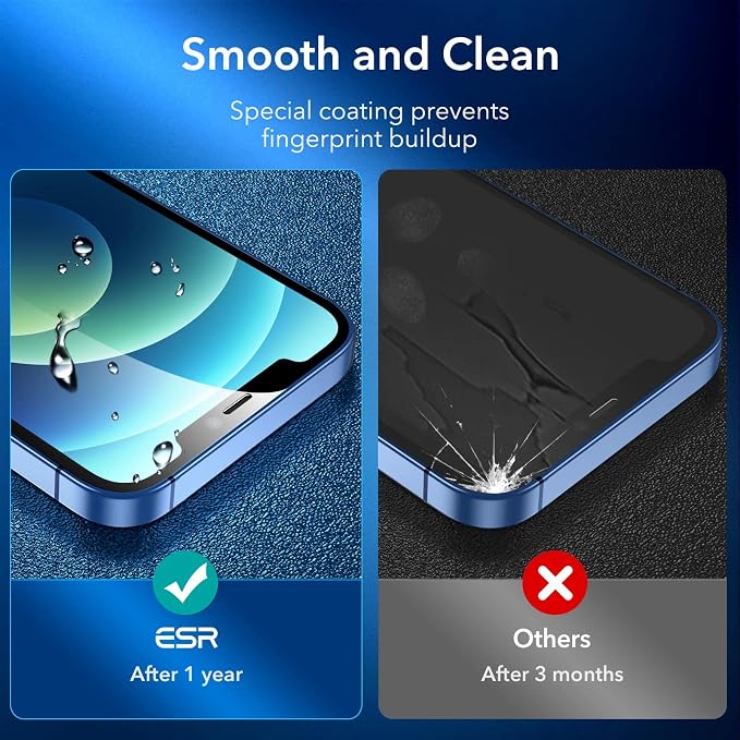 ESR 3 Pack for iPhone 12, iPhone 12 Pro Screen Protector, HD Clear Tempered - Image 8