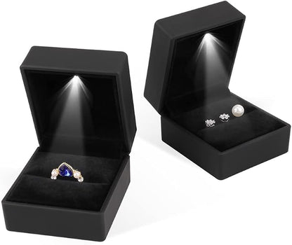iSuperb® Ring Box Black Jewelry Case Organizer - Image 6