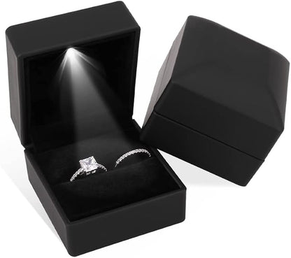 iSuperb® Ring Box Black Jewelry Case Organizer - Image 4
