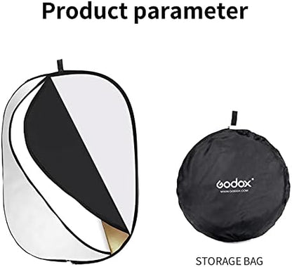 GODOX 32"x47"/80x120cm Collapsible Photography Light Reflector, 5-in-1 Oval - Image 7