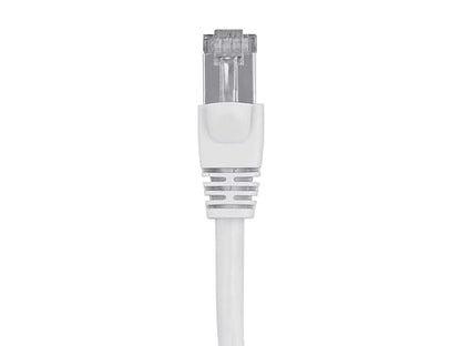Monoprice Cat6A 1ft White Patch Cable Double Shielded 26AWG 10G Pure Bare - Image 2