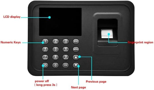 Time Attendance Machine Biometric Fingerprint Recognition Scanner Time Devices - Image 2