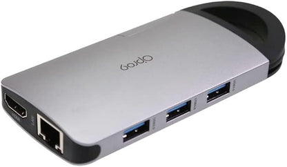 Opro9 8-in-1 USB-C Hub with 3 USB 3.0 Ports, Dual Monitor Laptop Docking Station - Image 2