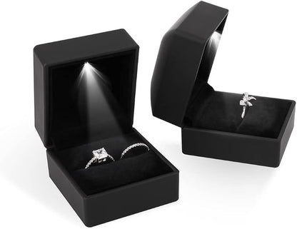 iSuperb® Ring Box Black Jewelry Case Organizer - Image 3