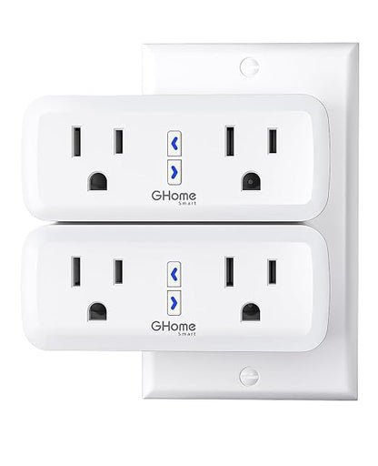 Dual Smart Plug 15A, GHome Smart Plugs Work by GhomeSmart