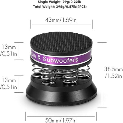 Tertullus 4pcs Spring Speaker Feet Isolation Foot 43mm×38.5mm Stand HiFi - Image 2