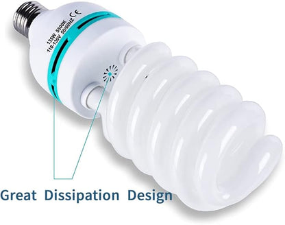 135W Light Bulb 5500K CFL Daylight Spiral Softbox Lighting Kit Bulb in E27/E26 - Image 7