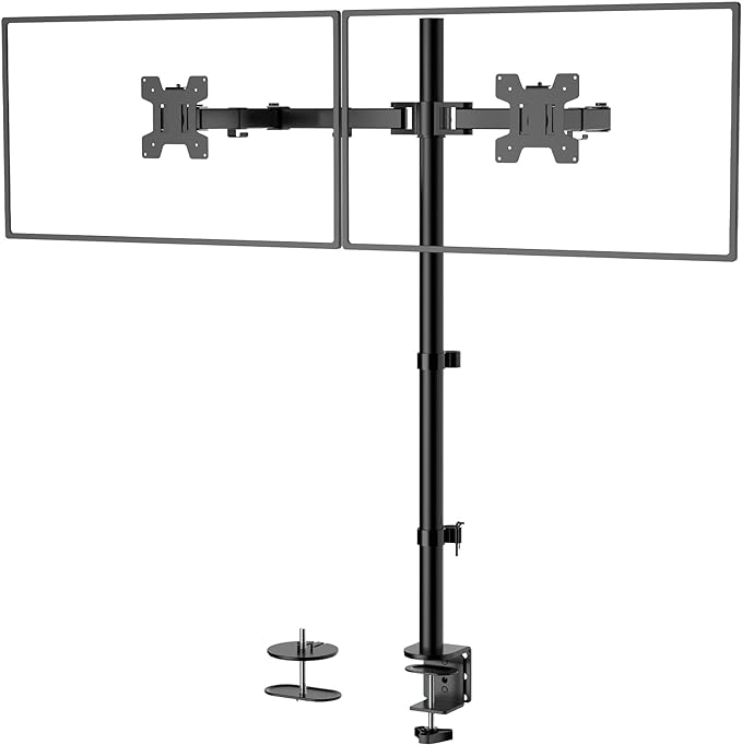 WALI Extra Tall Dual LCD Monitor Fully Adjustable Desk Mount Fits 2 Screens up by WALI
