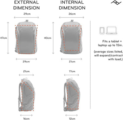 Peak Design Everyday Backpack Zip 15L, 270-Degree Zip, Dual Side Pockets - Image 5