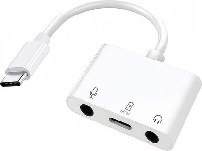 USB-C to Microphone & 3.5mm Audio Adapter by Hoenkeips