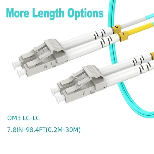 OM3 LC to LC Fiber Patch Cable Multimode 13ft/4m-8PACK, MM Fiber Optic Patch - Image 3