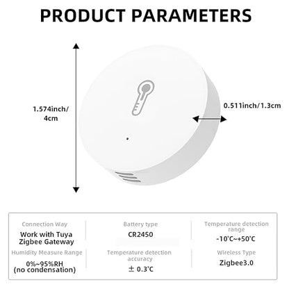Haozee Zigbee Temperature and Humidity Sensor, ZigBee Hub Required, - Image 8