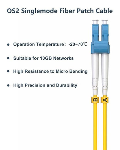 OS2 LC to LC Fiber Patch Cable, OFNP Singlemode Fiber Optic Cable 1G/10GB SMF - Image 5