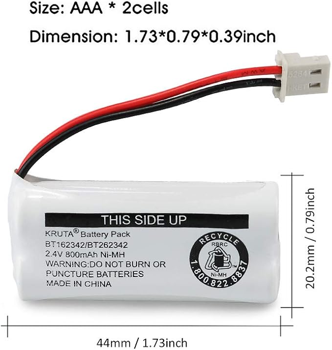 Kruta BT162342 BT262342 Cordless Phone Batteries Compatible - Image 3