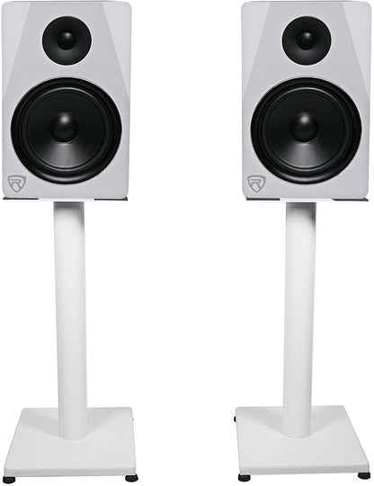 Rockville RS21W 21 inch Steel Bookshelf Speaker Stands, 60 lbs Capacity - Image 6