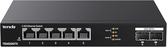 Tenda TEM2007X, 5 Port 2.5G Ethernet Switch, Unmanaged 2.5Gb Switch by Tenda