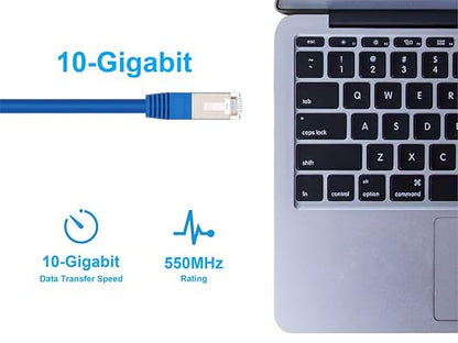 Monoprice Cat6A 20ft Blue Patch Cable Double Shielded 26AWG 10G Pure Bare - Image 5