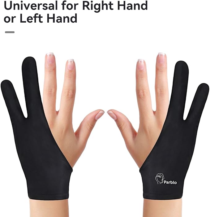 Parblo PR-01 Drawing Glove 2Pack, Digital Drawing Artist Glove Two Finger - Image 2