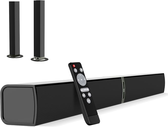 MZEIBO Sound Bar for Smart TV, 80W Bluetooth Soundbar 2 in 1 Detachable Design by MZEIBO