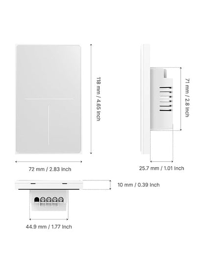MOES Full Touch Smart Switch, SF Wall Light Switch, Neutral Wire Required - Image 9