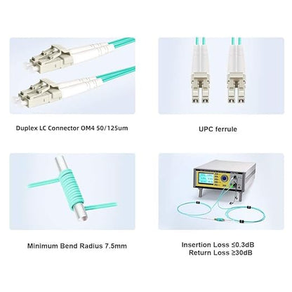 FLYPROFiber- 1M-6Pack OM4 LC to LC Fiber Patch Cable Multi Mode, MM Fiber Optic - Image 3